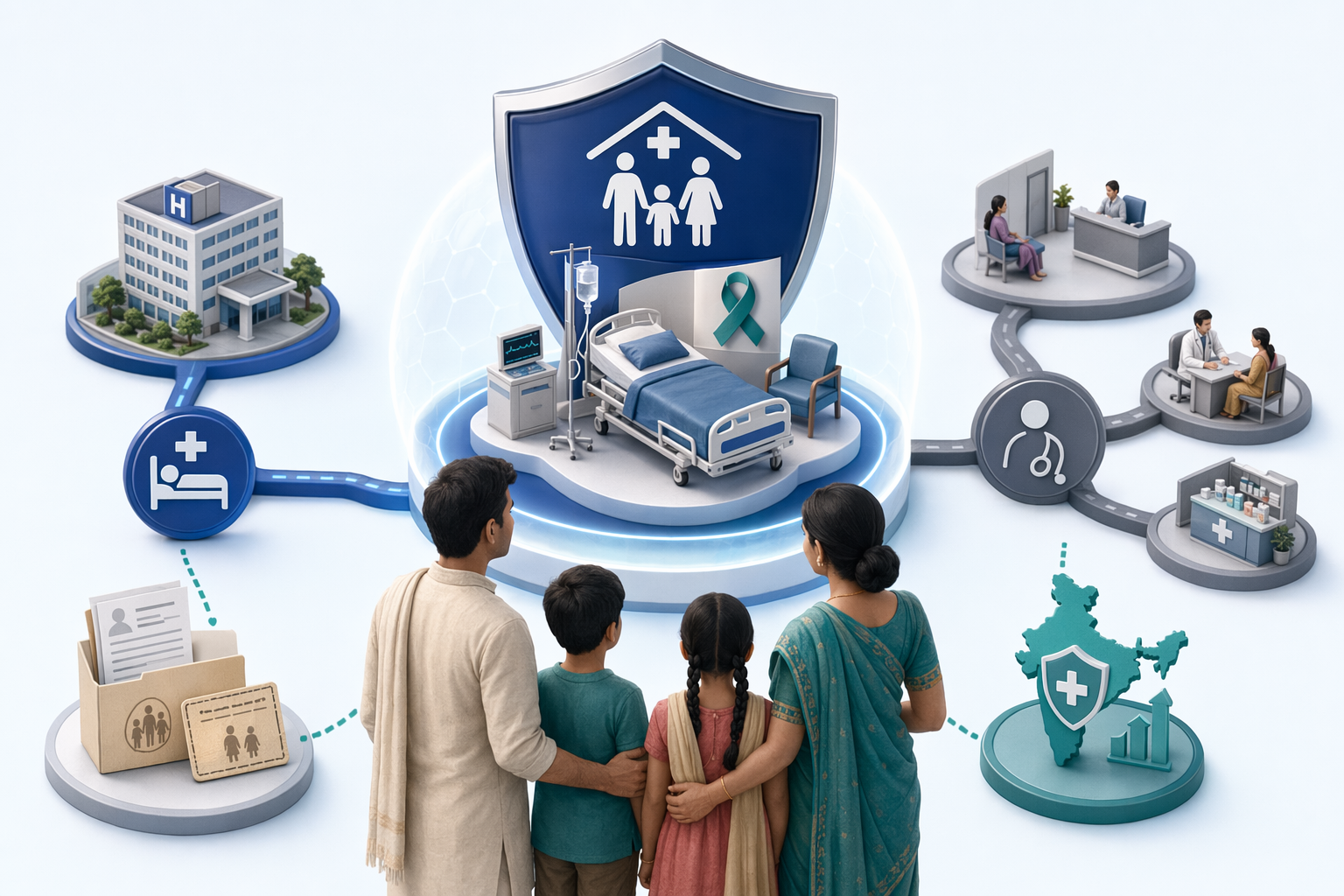 Illustration for: Understanding Government Health Insurance for Cancer Care in India