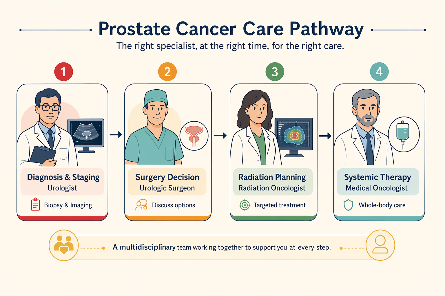 Illustration for: Core Specialist Roles in Thorough Prostate Cancer Care