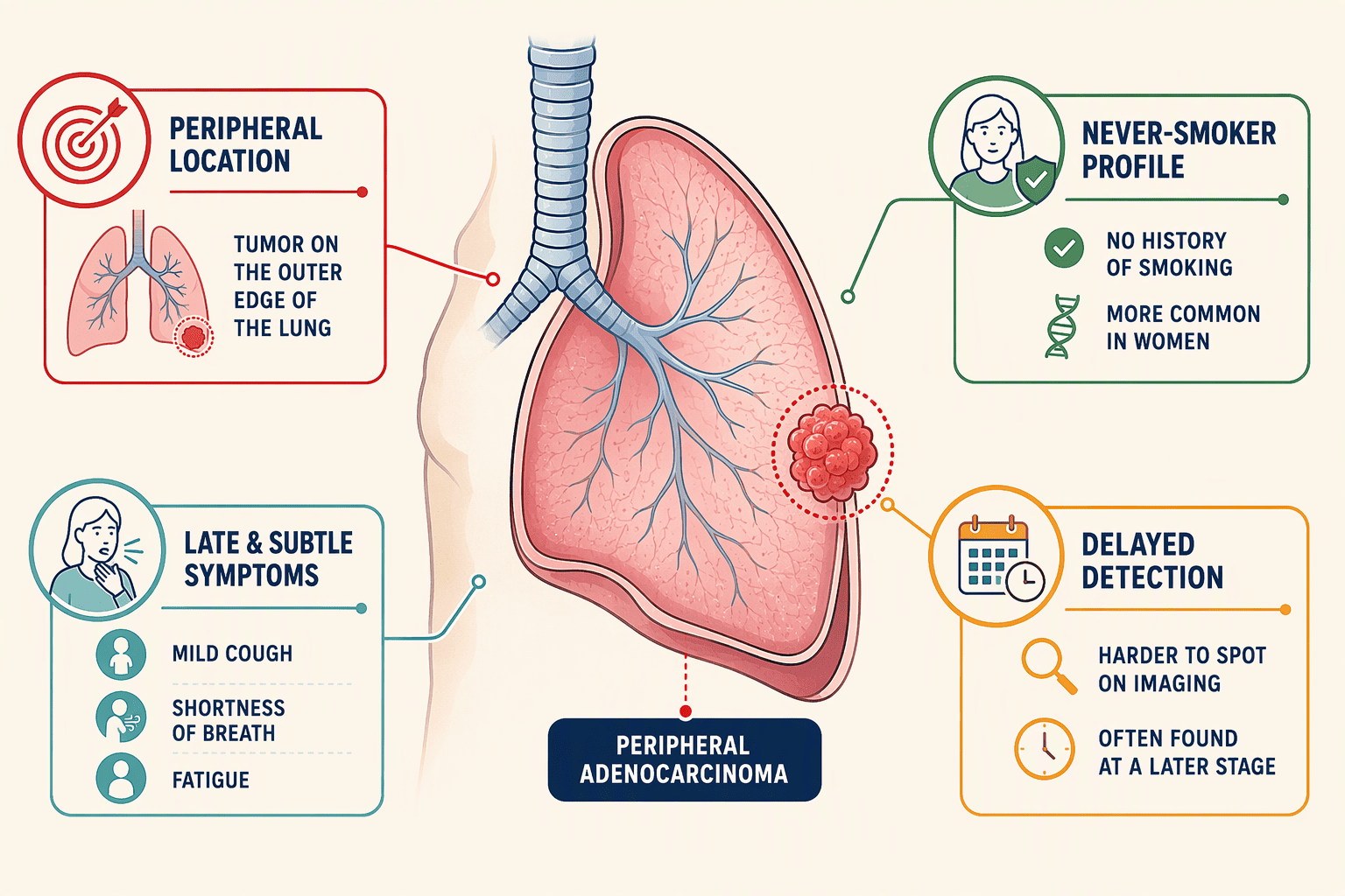 Illustration for The Clinical Picture: Adenocarcinoma, Demographics, and Diagnosis for the Non-Smoker Patient