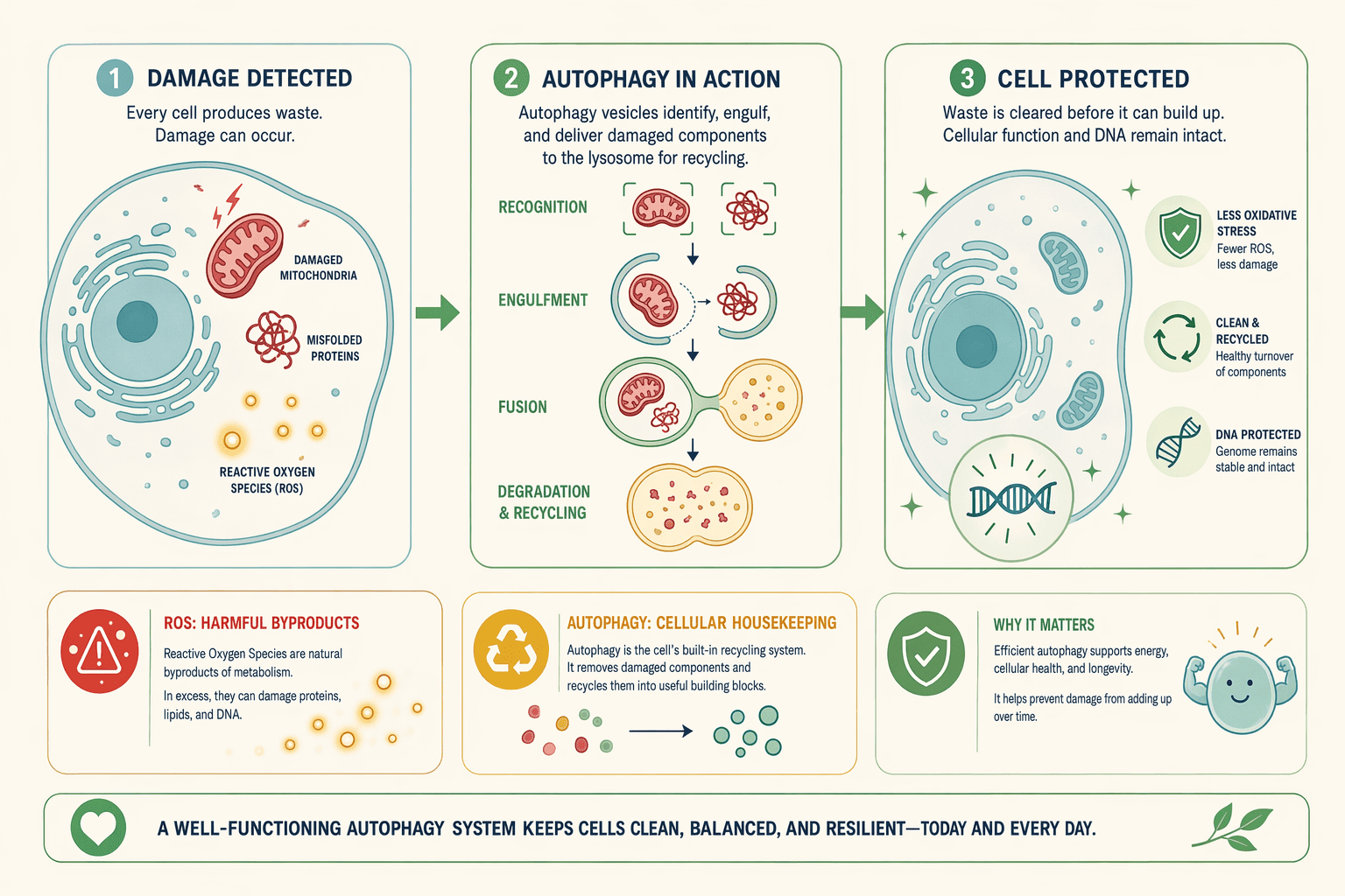 Illustration for: Autophagy as a Tumor Suppressor (Early Prevention)