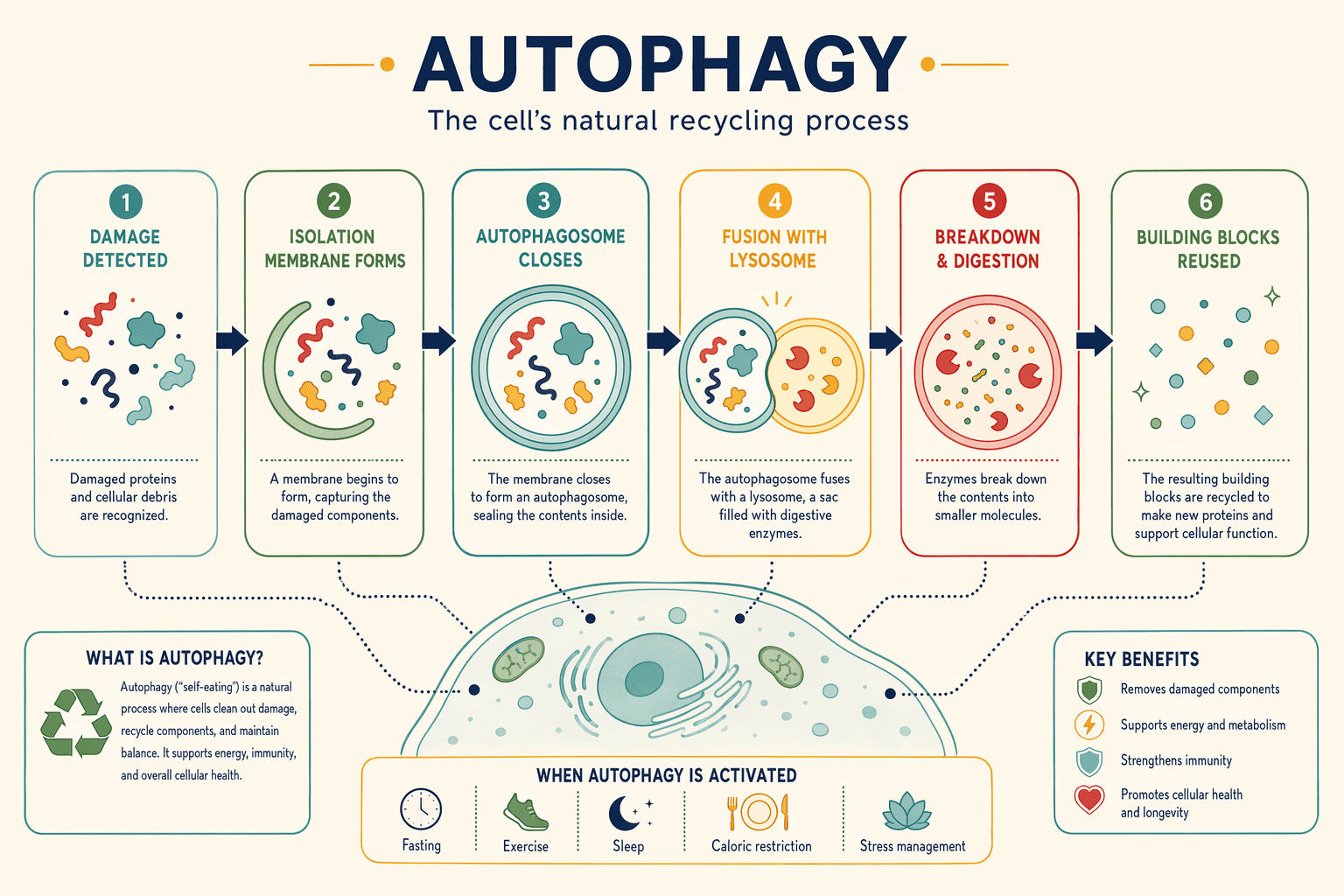 Illustration for: What Is Autophagy? The Cell's Recycling System