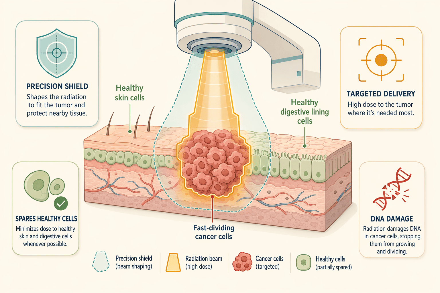 Illustration for: Why Radiation Therapy Causes Side Effects